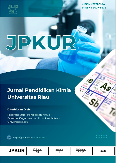 					View Vol. 10 No. 1 (2025): Januari: Jurnal Pendidikan Kimia Universitas Riau 
				